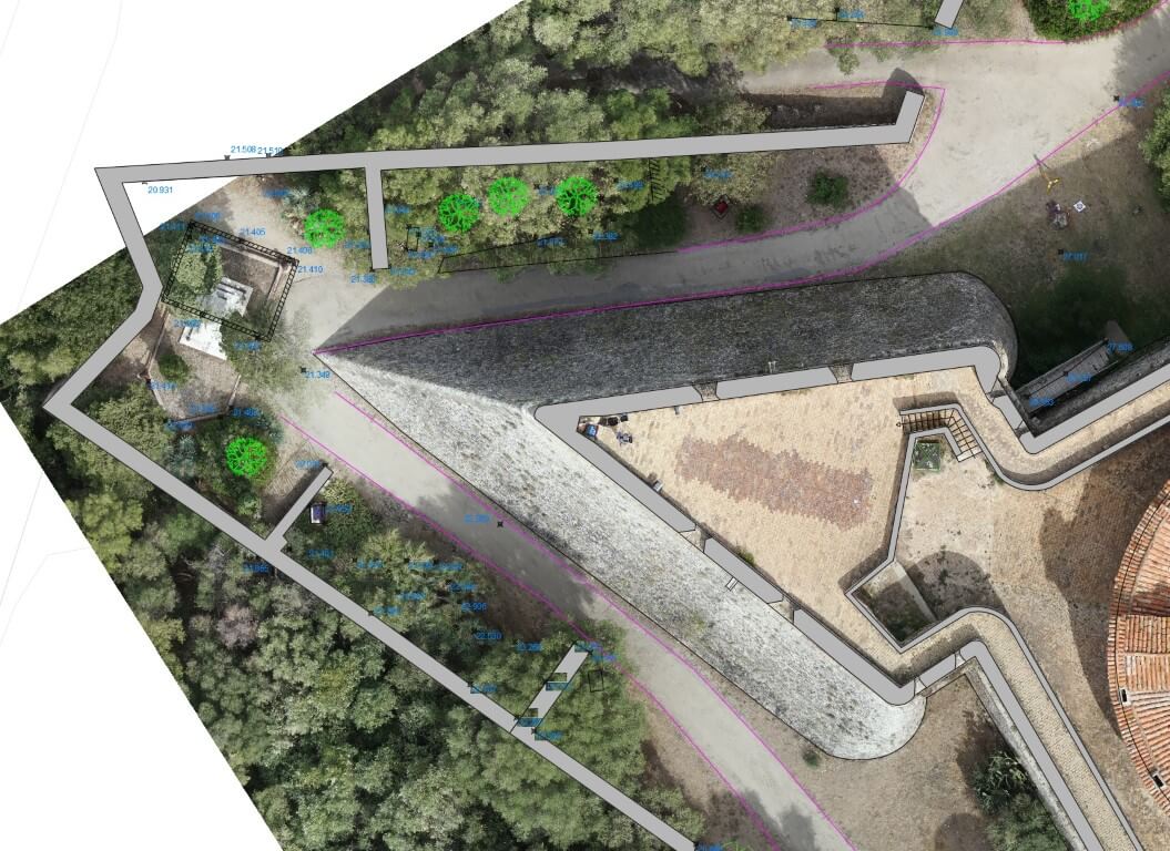 Vue d'un extrait de plan topographique.